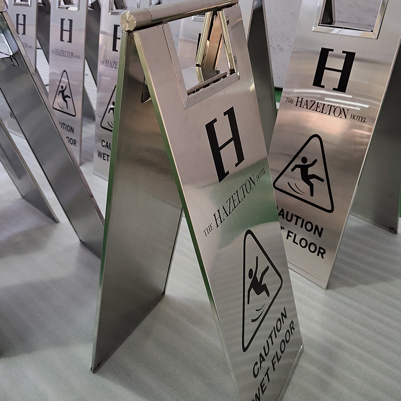 Customized A-shape No Parking Carefully Slide Safety Caution Warning Signs (2).jpg