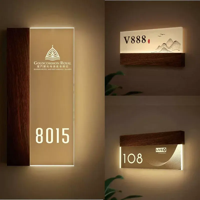 Factory supply LED door sign house number signage doorplate sign (2)