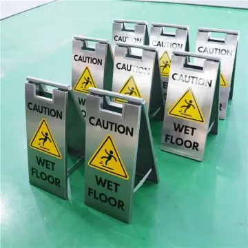 Customized A-shape Stainless Steel Caution Metal Warning Sign