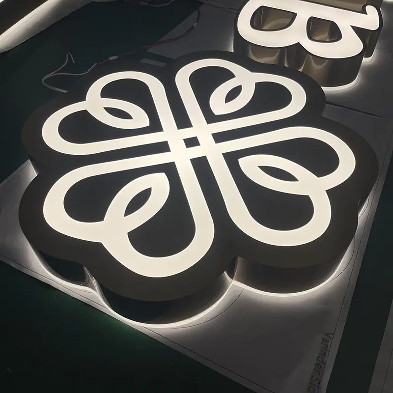 Custom LED sign Stainless steel Side illuminated frontlit store signage.jpg