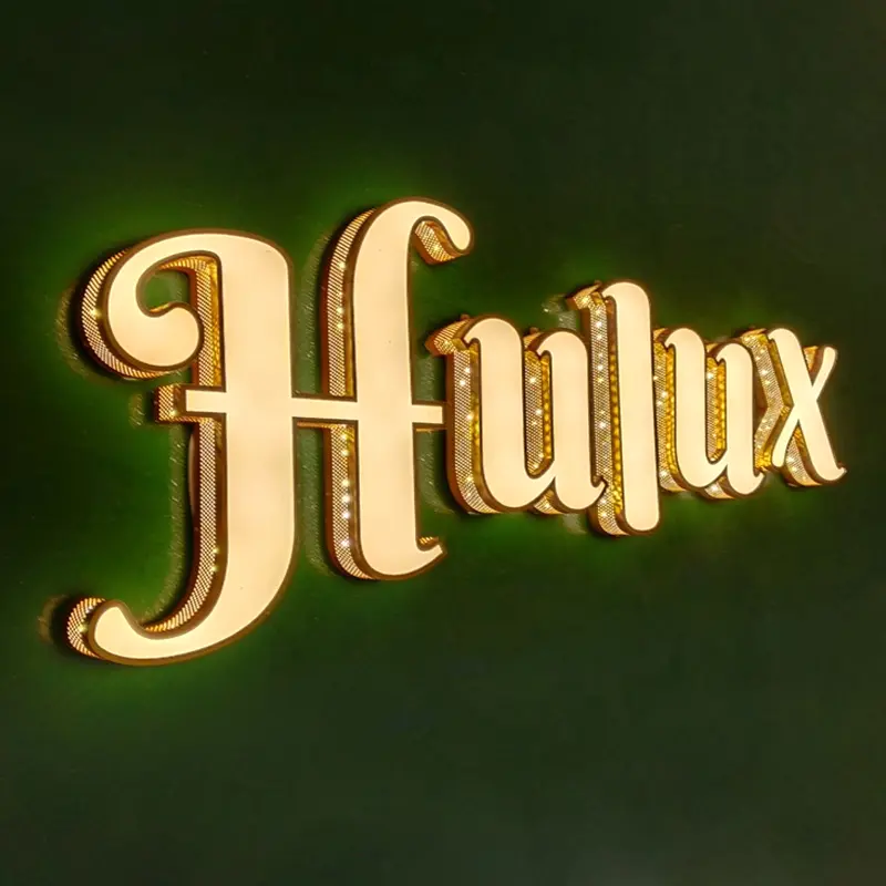 Custom LED sign Stainless steel Side illuminated frontlit store signage.jpg